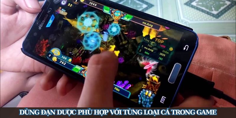 Dùng đạn dược phù hợp với từng loại cá trong game