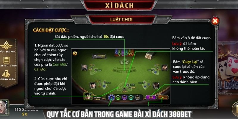 Quy tắc cơ bản mà bạn cần nhớ trong game bài xì dách 388bet